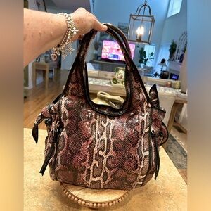 Kooba Faux Snakeskin Hobo Bag